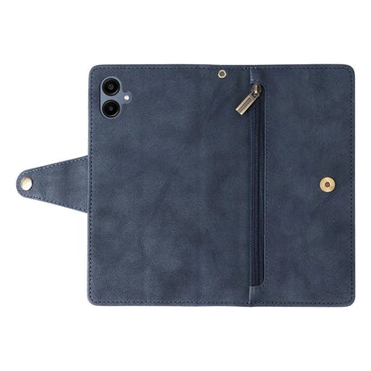 For Samsung Galaxy A06 Case Zipper Wallet Leather Stand Phone Cover Rivet Decor