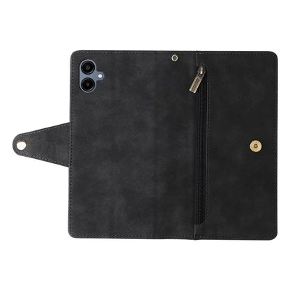 For Samsung Galaxy A06 Case Zipper Wallet Leather Stand Phone Cover Rivet Decor