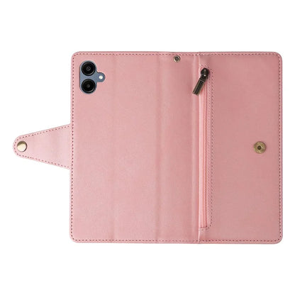 For Samsung Galaxy A06 Case Zipper Wallet Leather Stand Phone Cover Rivet Decor