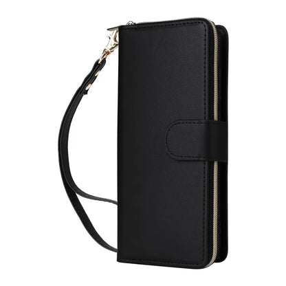 R20 For Samsung Galaxy A16 5G Case Zipper Pocket PU Leather Cover with 9 Card Slots