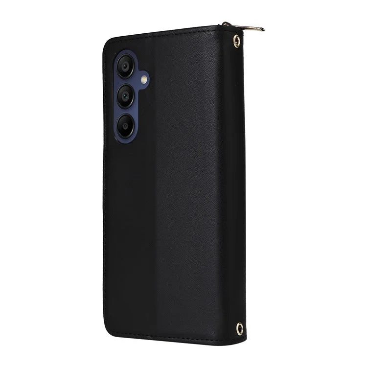 R20 For Samsung Galaxy A16 5G Case Zipper Pocket PU Leather Cover with 9 Card Slots