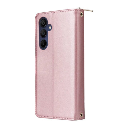 R20 For Samsung Galaxy A16 5G Case Zipper Pocket PU Leather Cover with 9 Card Slots
