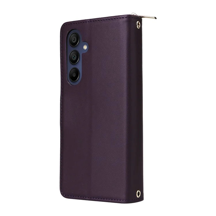 R20 For Samsung Galaxy A16 5G Case Zipper Pocket PU Leather Cover with 9 Card Slots