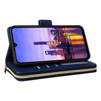 R20 For Samsung Galaxy A16 5G Case Zipper Pocket PU Leather Cover with 9 Card Slots