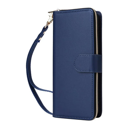 R20 For Samsung Galaxy A16 5G Case Zipper Pocket PU Leather Cover with 9 Card Slots