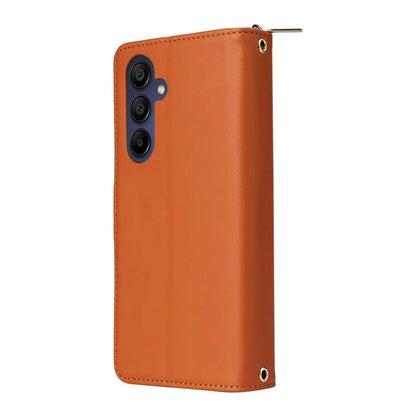 R20 For Samsung Galaxy A16 5G Case Zipper Pocket PU Leather Cover with 9 Card Slots