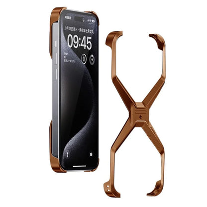 For iPhone 16 Pro Max Bumper Case No Frame Aluminium Alloy X-Shape Phone Cover