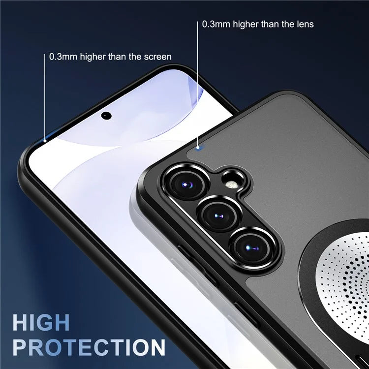 For Samsung Galaxy S24 FE Magnetic Case Heat Dissipation Aromatherapy Kickstand Silicone+PC Phone Cover