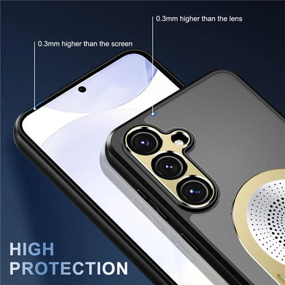 For Samsung Galaxy S24 FE Magnetic Case Heat Dissipation Aromatherapy Kickstand Silicone+PC Phone Cover