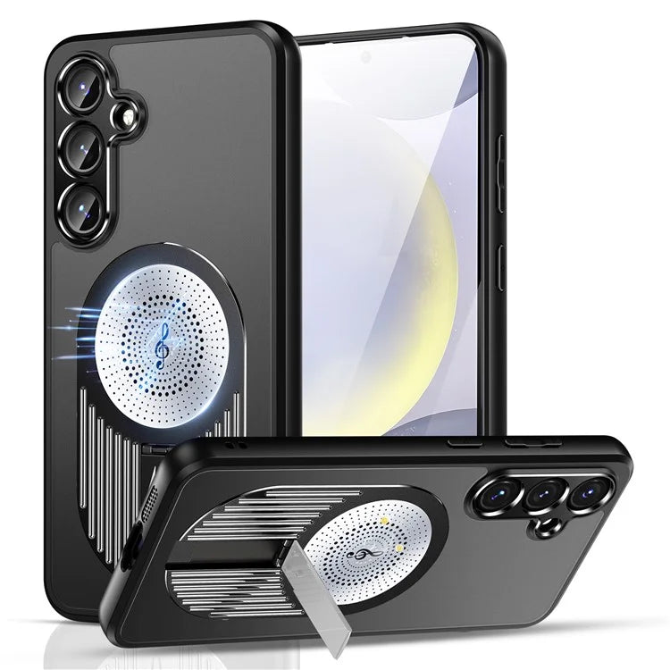 For Samsung Galaxy S23 FE Magnetic Case Heat Dissipation Aromatherapy Kickstand Silicone+PC Phone Cover