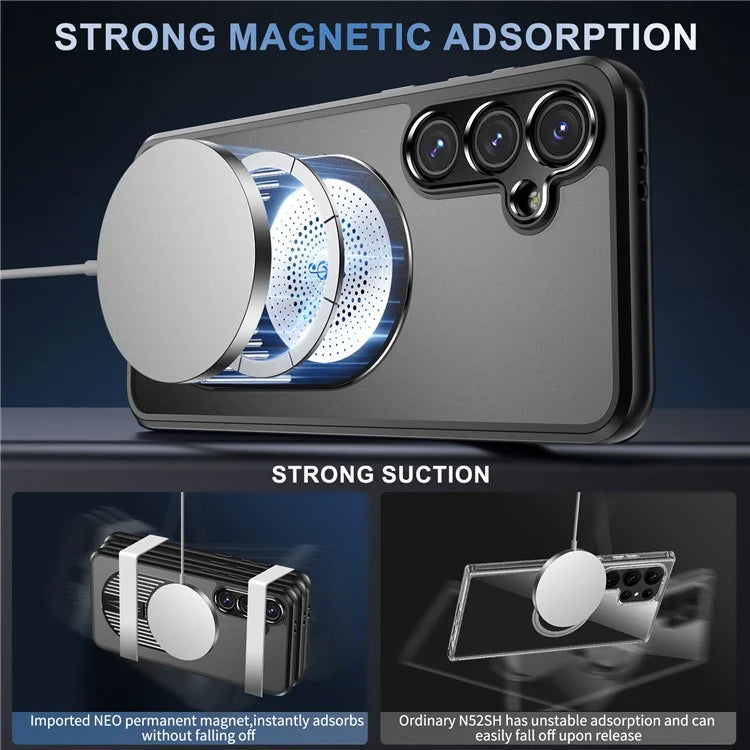 For Samsung Galaxy S23 FE Magnetic Case Heat Dissipation Aromatherapy Kickstand Silicone+PC Phone Cover