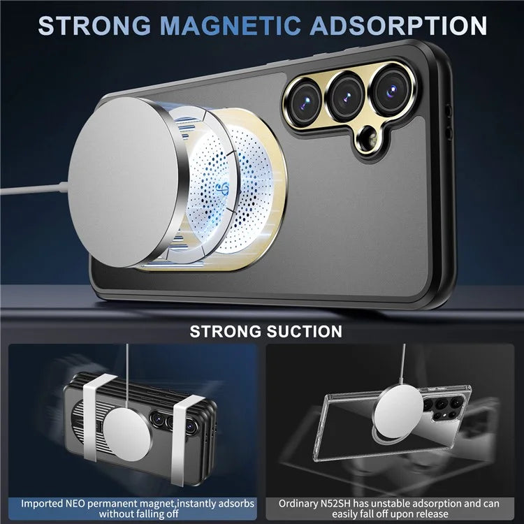For Samsung Galaxy S23 FE Magnetic Case Heat Dissipation Aromatherapy Kickstand Silicone+PC Phone Cover