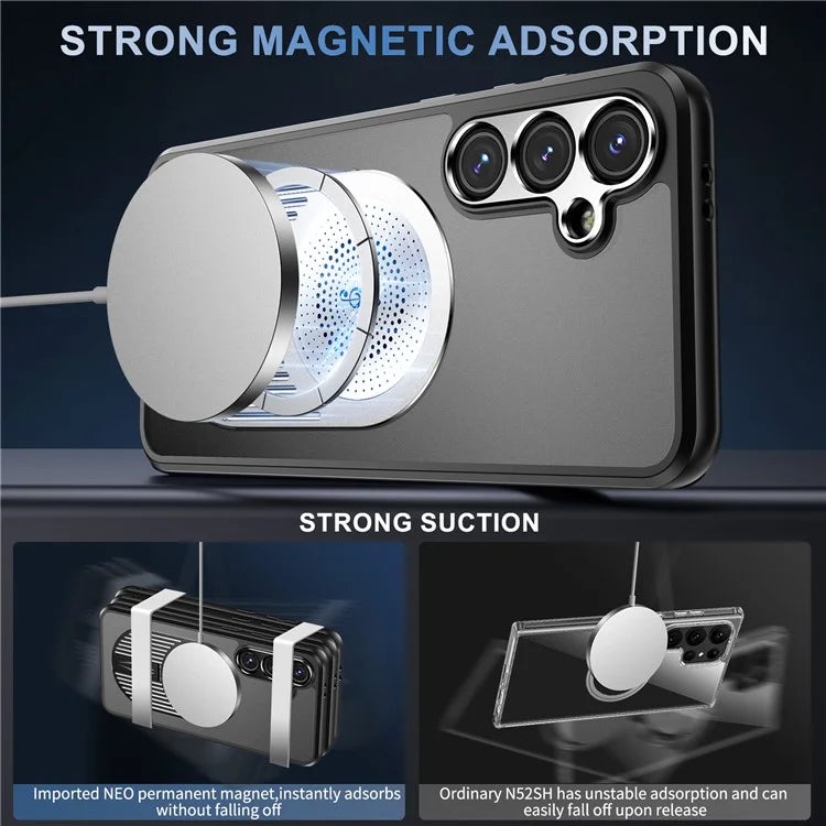 For Samsung Galaxy S23 FE Magnetic Case Heat Dissipation Aromatherapy Kickstand Silicone+PC Phone Cover
