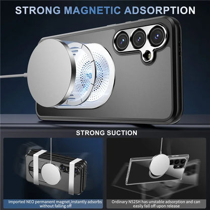 For Samsung Galaxy S23 FE Magnetic Case Heat Dissipation Aromatherapy Kickstand Silicone+PC Phone Cover