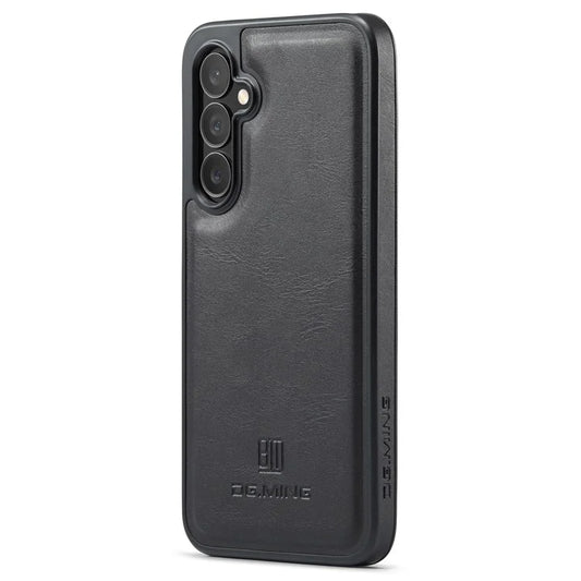 DG.MING For Samsung Galaxy S24 FE Case Anti-Drop Leather Coated PC+TPU Phone Back Cover