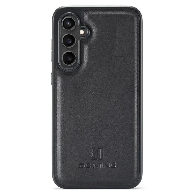 DG.MING For Samsung Galaxy S24 FE Case Anti-Drop Leather Coated PC+TPU Phone Back Cover