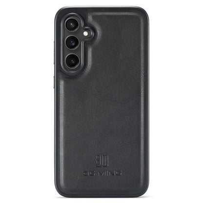 DG.MING For Samsung Galaxy S24 FE Case Anti-Drop Leather Coated PC+TPU Phone Back Cover