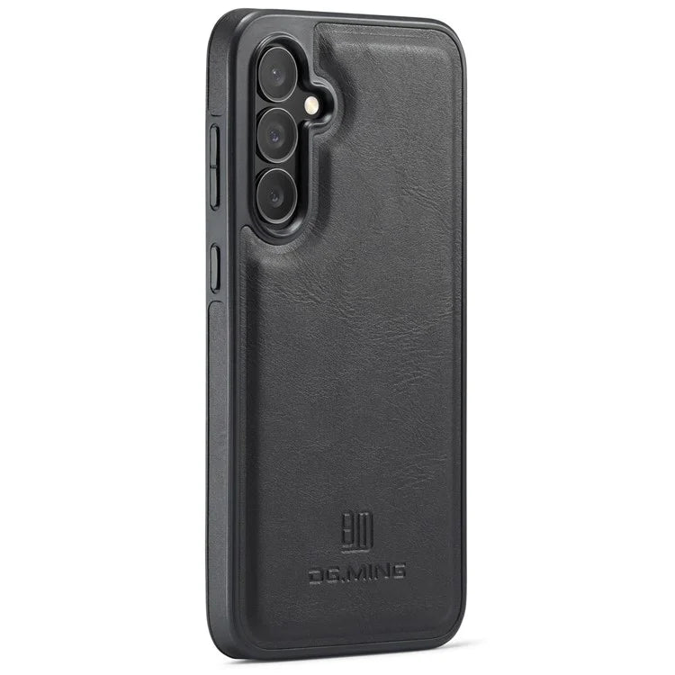 DG.MING For Samsung Galaxy S24 FE Case Anti-Drop Leather Coated PC+TPU Phone Back Cover