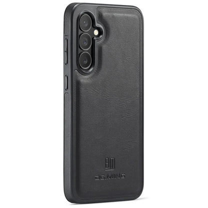 DG.MING For Samsung Galaxy S24 FE Case Anti-Drop Leather Coated PC+TPU Phone Back Cover