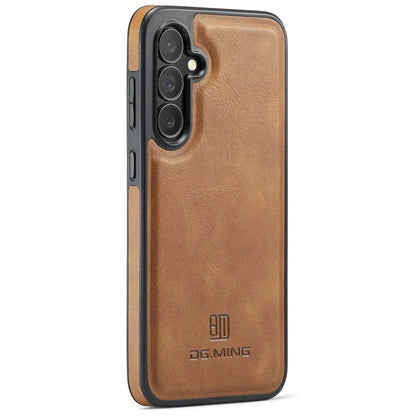 DG.MING For Samsung Galaxy S24 FE Case Anti-Drop Leather Coated PC+TPU Phone Back Cover