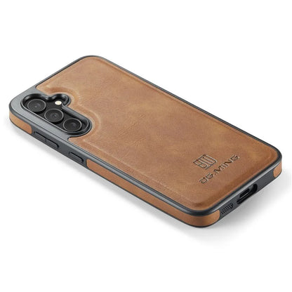 DG.MING For Samsung Galaxy S24 FE Case Anti-Drop Leather Coated PC+TPU Phone Back Cover