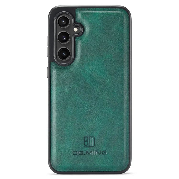 DG.MING For Samsung Galaxy S24 FE Case Anti-Drop Leather Coated PC+TPU Phone Back Cover