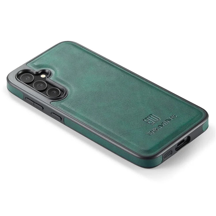DG.MING For Samsung Galaxy S24 FE Case Anti-Drop Leather Coated PC+TPU Phone Back Cover