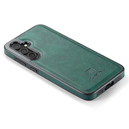 DG.MING For Samsung Galaxy S24 FE Case Anti-Drop Leather Coated PC+TPU Phone Back Cover