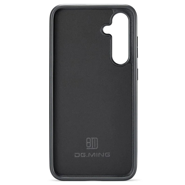 DG.MING For Samsung Galaxy S24 FE Case Anti-Drop Leather Coated PC+TPU Phone Back Cover