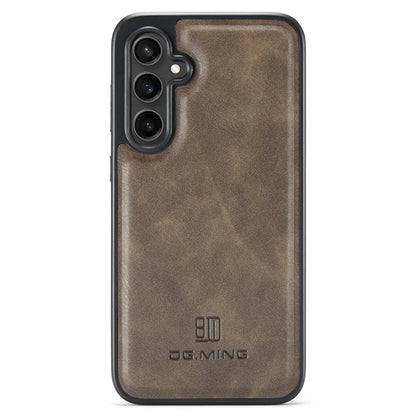 DG.MING For Samsung Galaxy S24 FE Case Anti-Drop Leather Coated PC+TPU Phone Back Cover