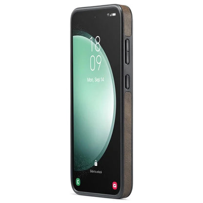 DG.MING For Samsung Galaxy S24 FE Case Anti-Drop Leather Coated PC+TPU Phone Back Cover