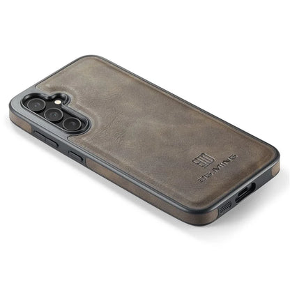 DG.MING For Samsung Galaxy S24 FE Case Anti-Drop Leather Coated PC+TPU Phone Back Cover