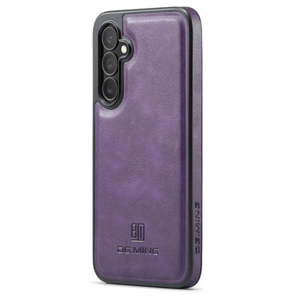 DG.MING For Samsung Galaxy S24 FE Case Anti-Drop Leather Coated PC+TPU Phone Back Cover