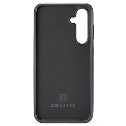 DG.MING For Samsung Galaxy S24 FE Case Anti-Drop Leather Coated PC+TPU Phone Back Cover