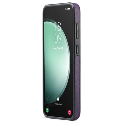 DG.MING For Samsung Galaxy S24 FE Case Anti-Drop Leather Coated PC+TPU Phone Back Cover