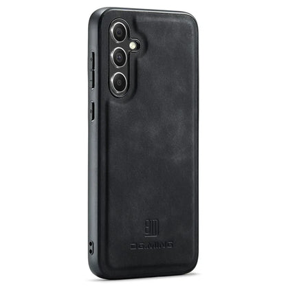 DG.MING For Samsung Galaxy S24 FE Case PU Leather Covered PC+TPU Hybrid Phone Shell