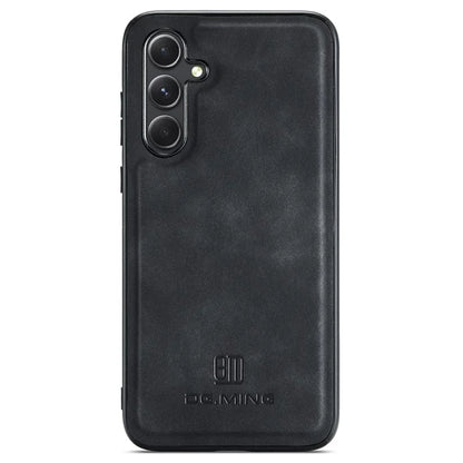 DG.MING For Samsung Galaxy S24 FE Case PU Leather Covered PC+TPU Hybrid Phone Shell