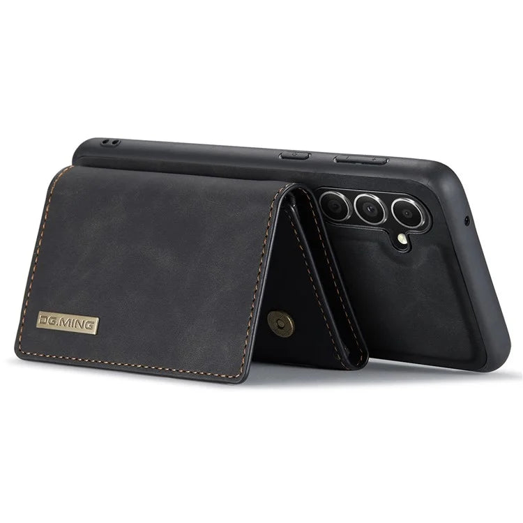 DG.MING M1 Series for Samsung Galaxy S24 FE Case Kickstand PU Phone Cover with Detachable Wallet