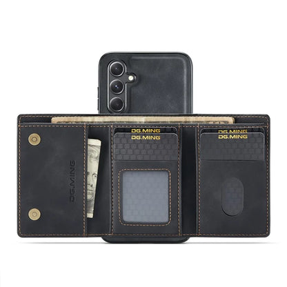DG.MING M1 Series for Samsung Galaxy S24 FE Case Kickstand PU Phone Cover with Detachable Wallet