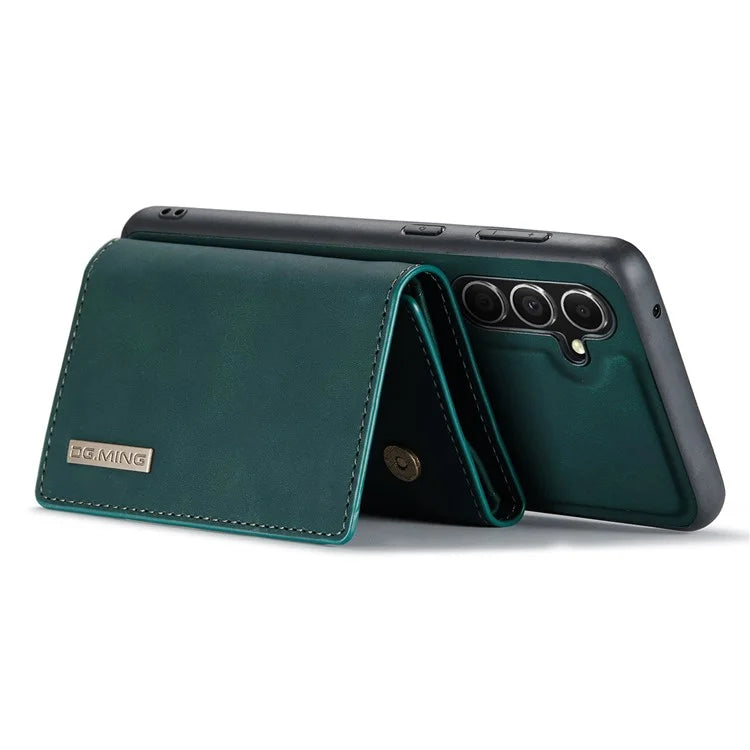 DG.MING M1 Series for Samsung Galaxy S24 FE Case Kickstand PU Phone Cover with Detachable Wallet