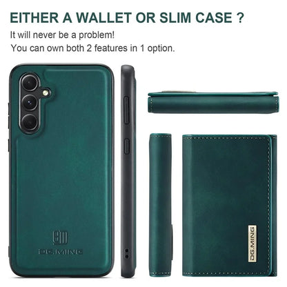 DG.MING M1 Series for Samsung Galaxy S24 FE Case Kickstand PU Phone Cover with Detachable Wallet
