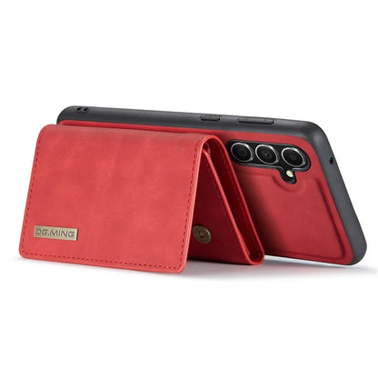 DG.MING M1 Series for Samsung Galaxy S24 FE Case Kickstand PU Phone Cover with Detachable Wallet