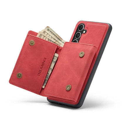 DG.MING M1 Series for Samsung Galaxy S24 FE Case Kickstand PU Phone Cover with Detachable Wallet