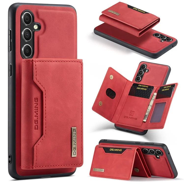 DG.MING M2 Series for Samsung Galaxy S24 FE Case PU+PC+TPU Phone Cover Detachable Wallet