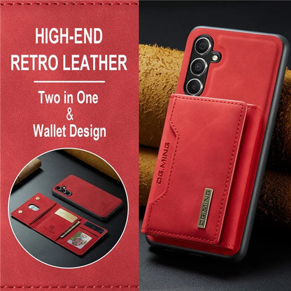 DG.MING M2 Series for Samsung Galaxy S24 FE Case PU+PC+TPU Phone Cover Detachable Wallet