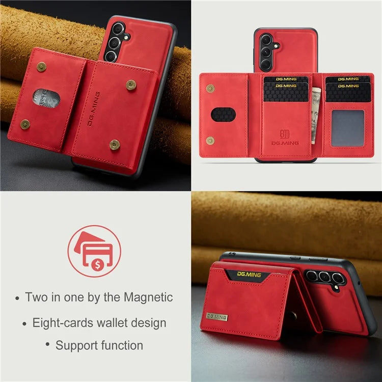 DG.MING M2 Series for Samsung Galaxy S24 FE Case PU+PC+TPU Phone Cover Detachable Wallet
