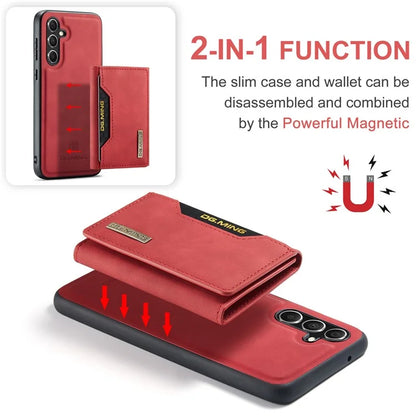 DG.MING M2 Series for Samsung Galaxy S24 FE Case PU+PC+TPU Phone Cover Detachable Wallet