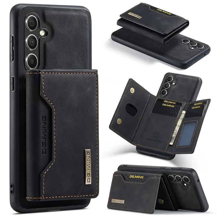 DG.MING M2 Series for Samsung Galaxy S24 FE Case PU+PC+TPU Phone Cover Detachable Wallet