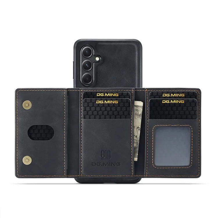 DG.MING M2 Series for Samsung Galaxy S24 FE Case PU+PC+TPU Phone Cover Detachable Wallet