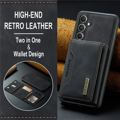 DG.MING M2 Series for Samsung Galaxy S24 FE Case PU+PC+TPU Phone Cover Detachable Wallet